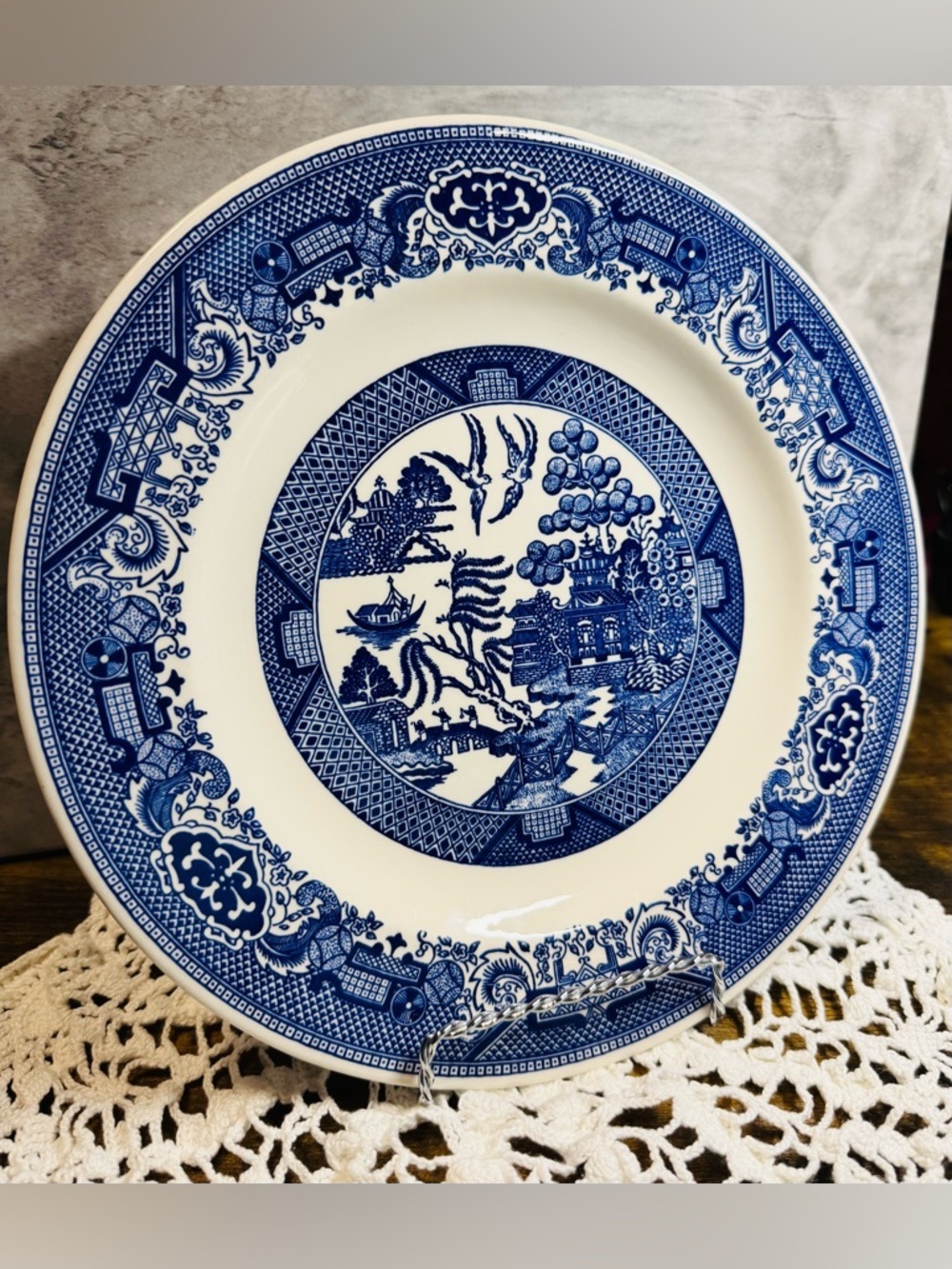 Royal China Royal Ironstone Willow Ware Blue Dinner Plate 10" USA